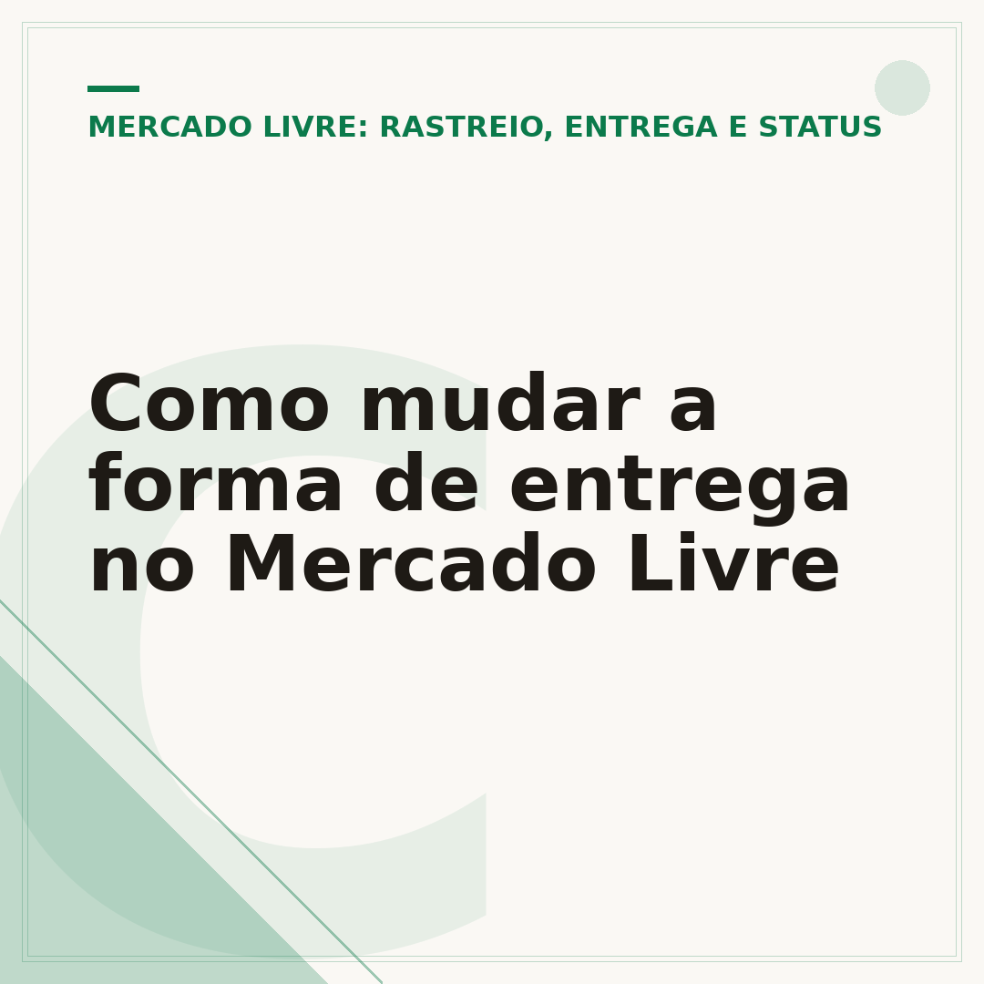 Como mudar a forma de entrega no Mercado Livre