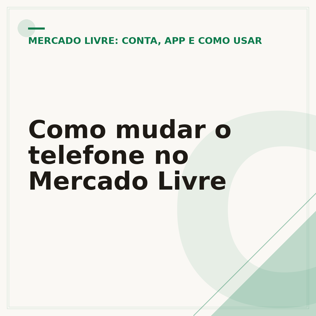 Como mudar o telefone no Mercado Livre