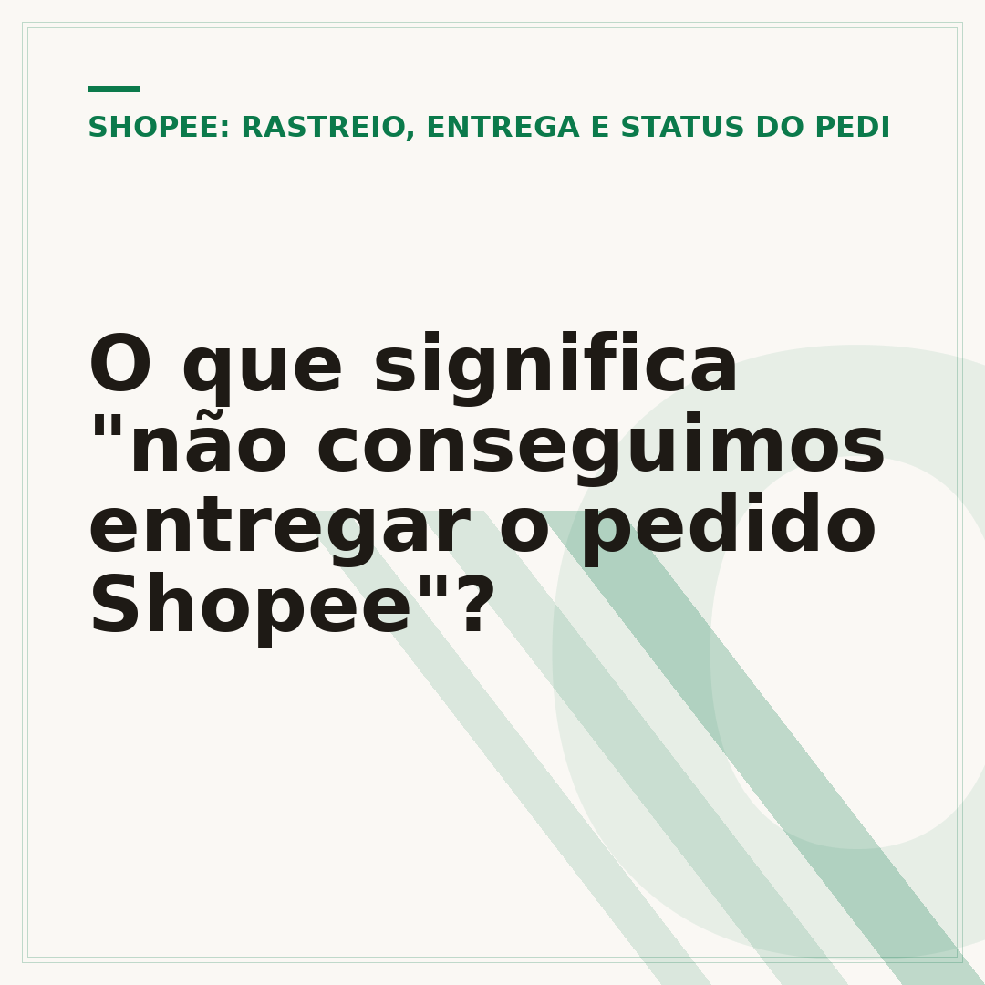 O que significa "não conseguimos entregar o pedido Shopee"?