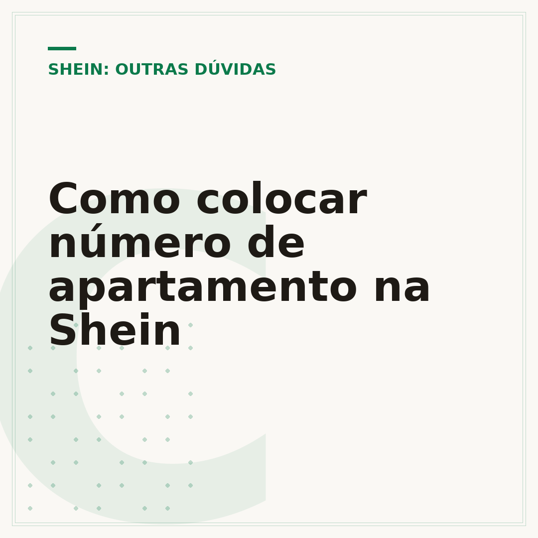 Como colocar número de apartamento na Shein