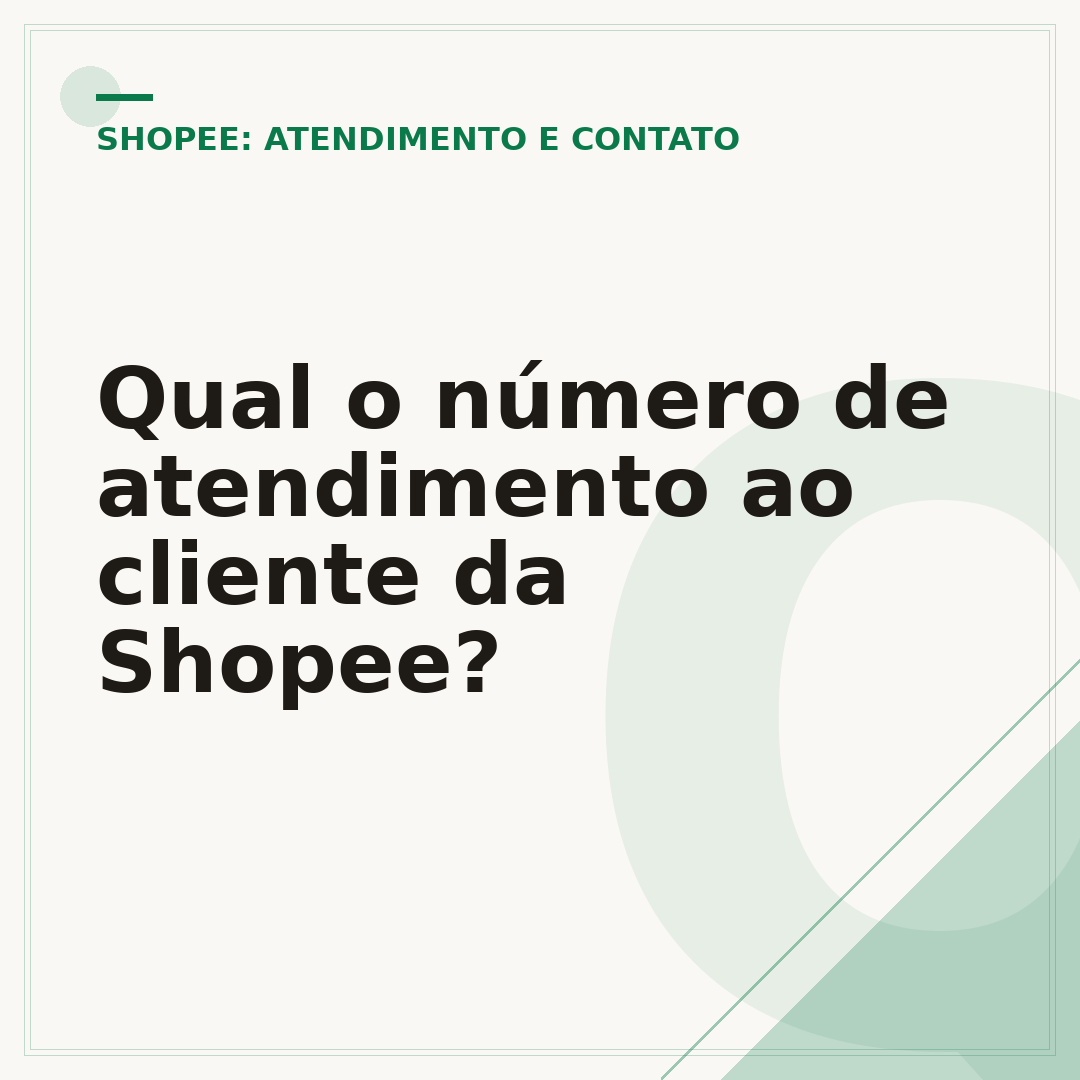 Qual o número de atendimento ao cliente da Shopee?