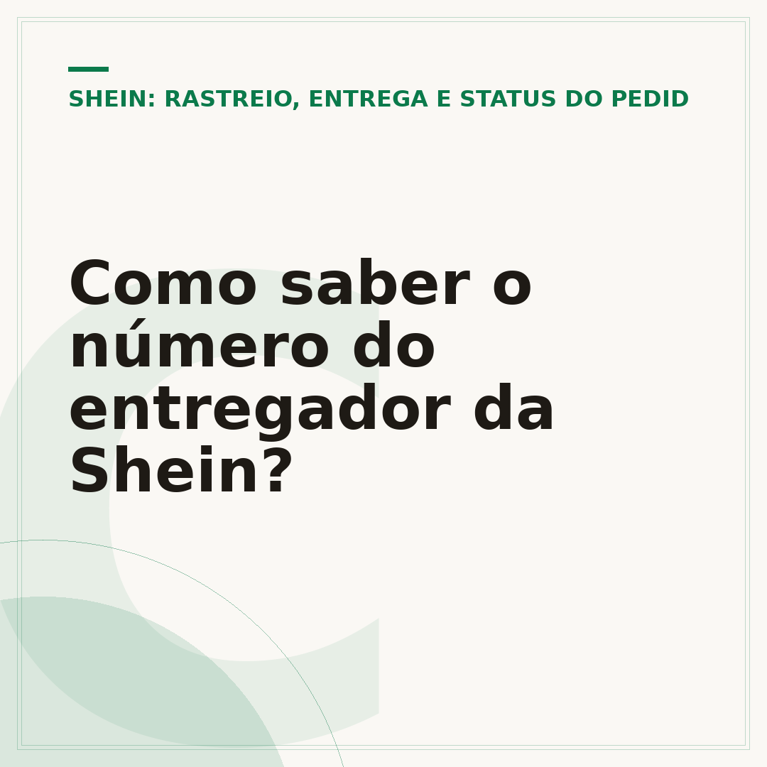 Como saber o número do entregador da Shein?