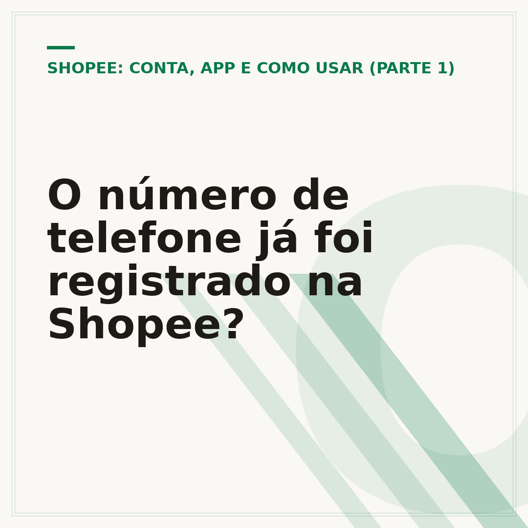 O número de telefone já foi registrado na Shopee?