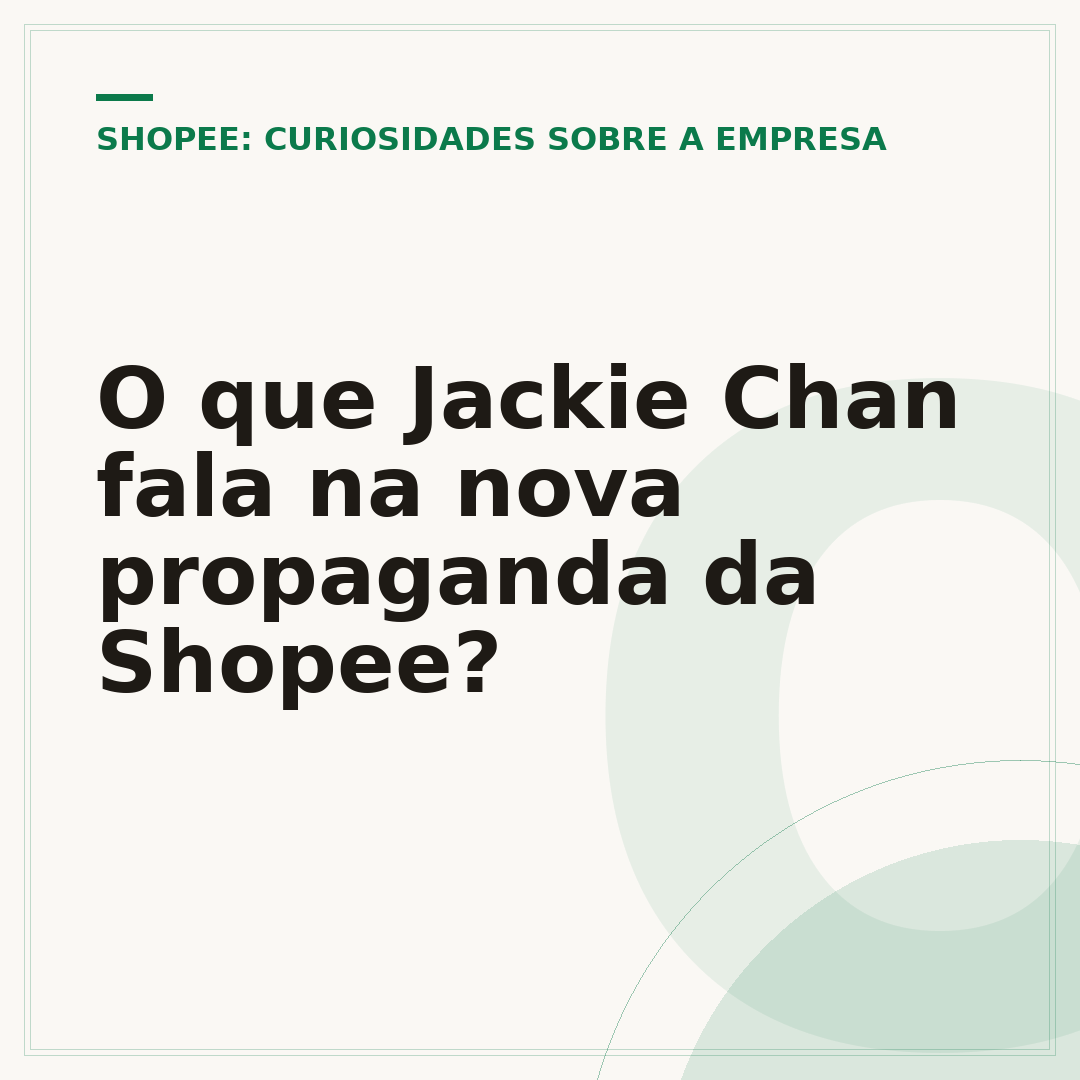 O que Jackie Chan fala na nova propaganda da Shopee?