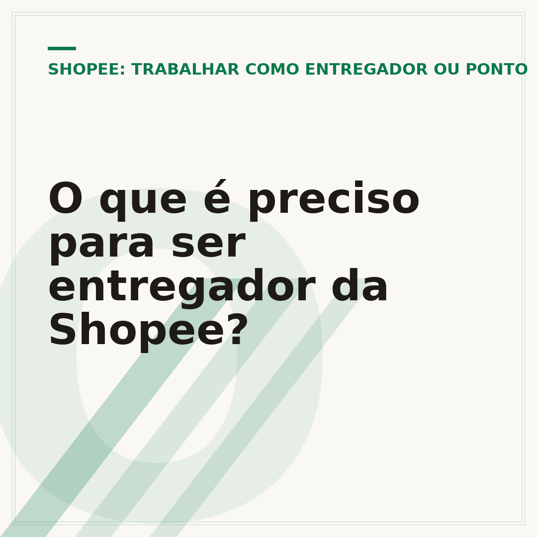 O que é preciso para ser entregador da Shopee?