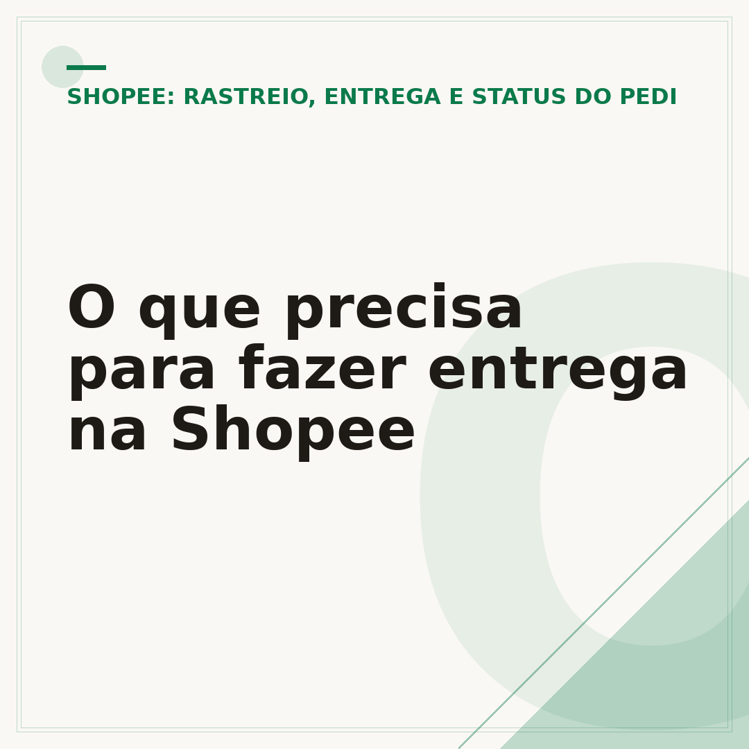 O que precisa para fazer entrega na Shopee
