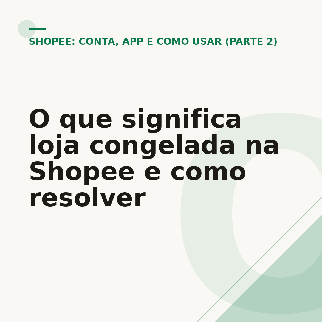 O que significa loja congelada na Shopee e como resolver