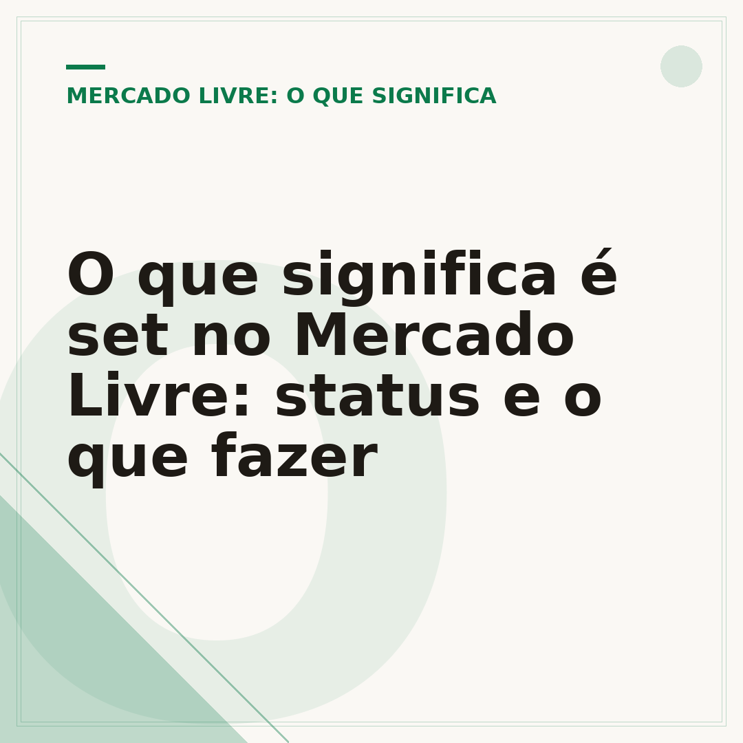 O que significa é set no Mercado Livre: status e o que fazer