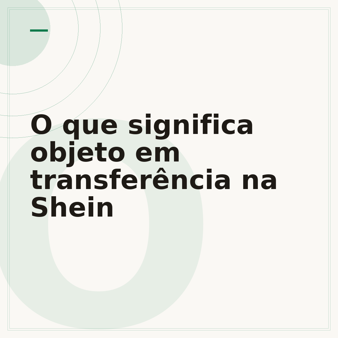 O que significa objeto em transferência na Shein