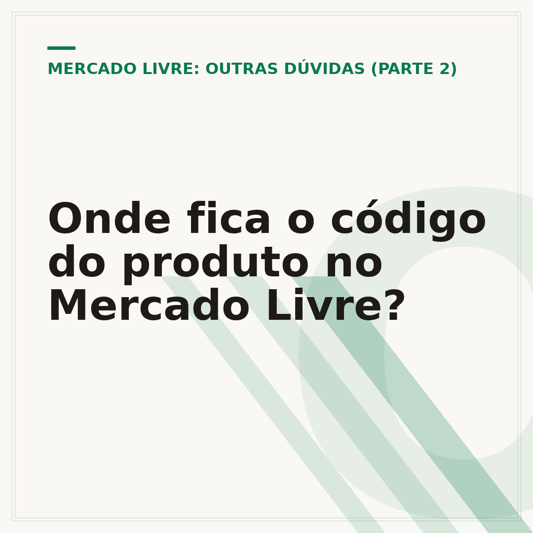 Onde fica o código do produto no Mercado Livre?