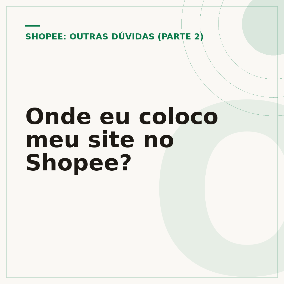 Onde eu coloco meu site no Shopee?