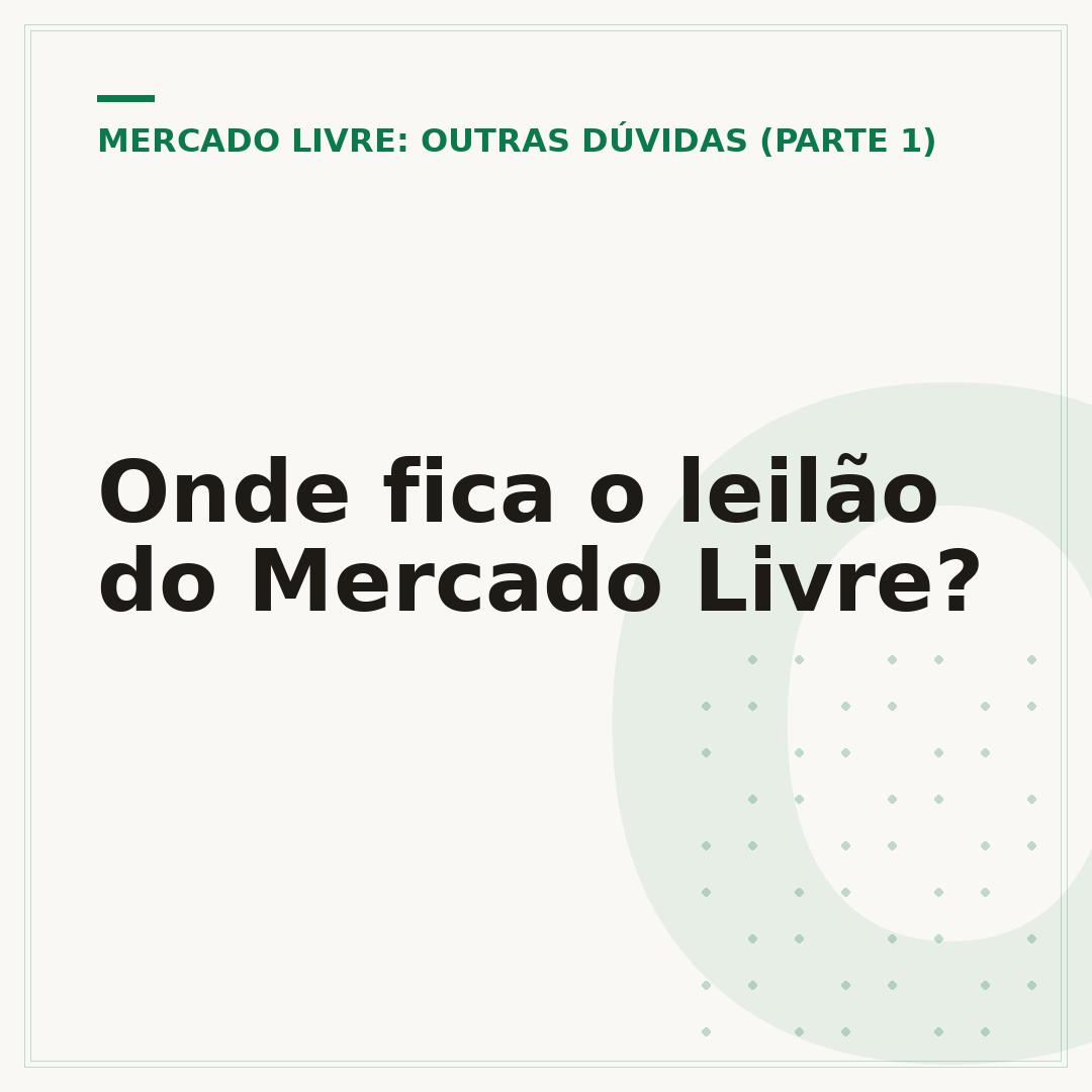 Onde fica o leilão do Mercado Livre?