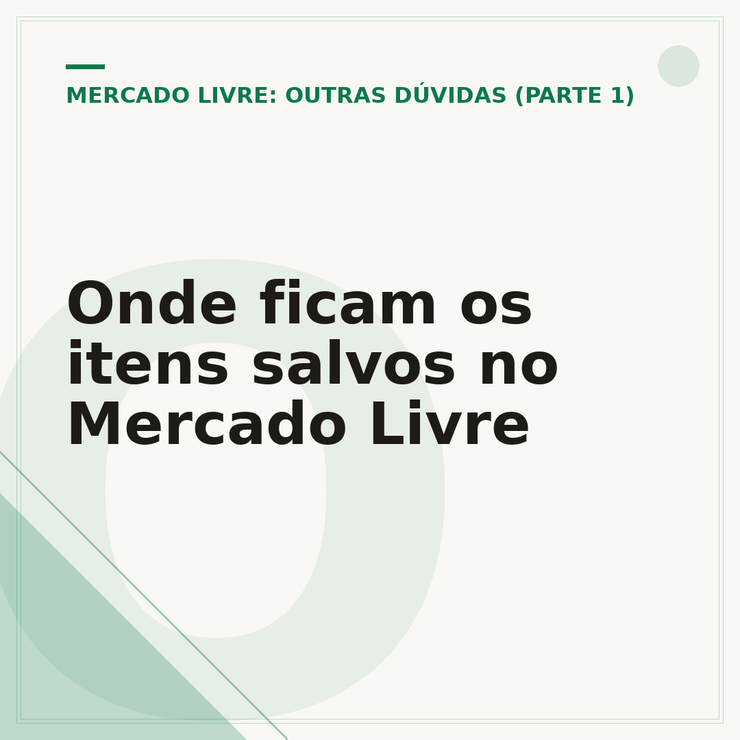 Onde ficam os itens salvos no Mercado Livre