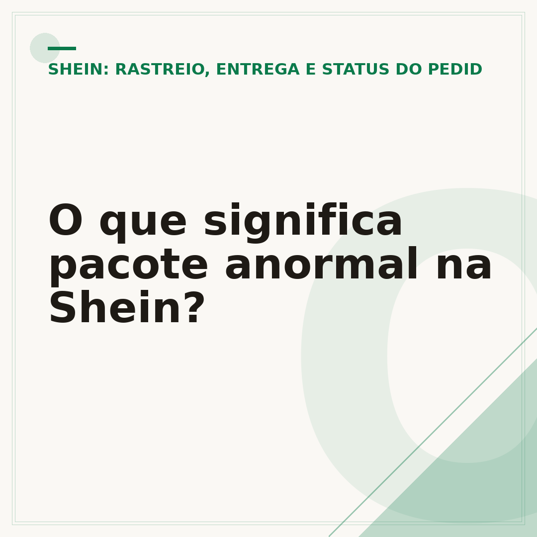 O que significa pacote anormal na Shein?
