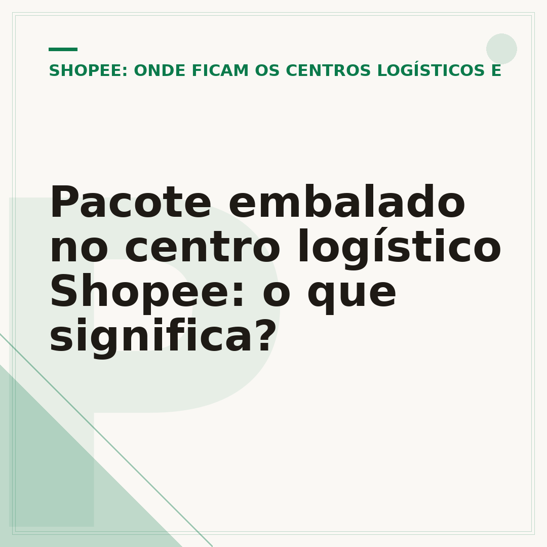Pacote embalado no centro logístico Shopee: o que significa?