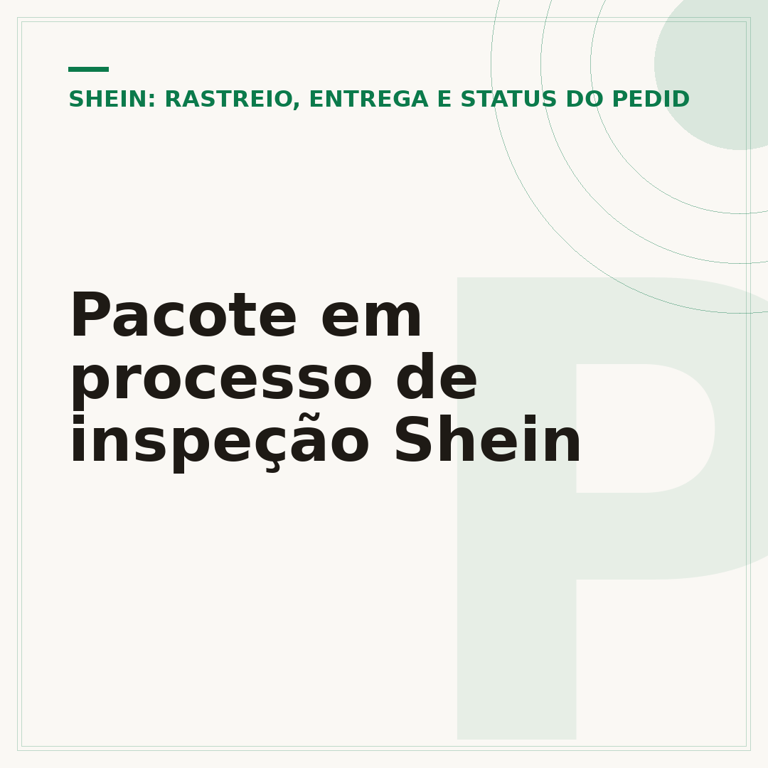 Pacote em processo de inspeção Shein