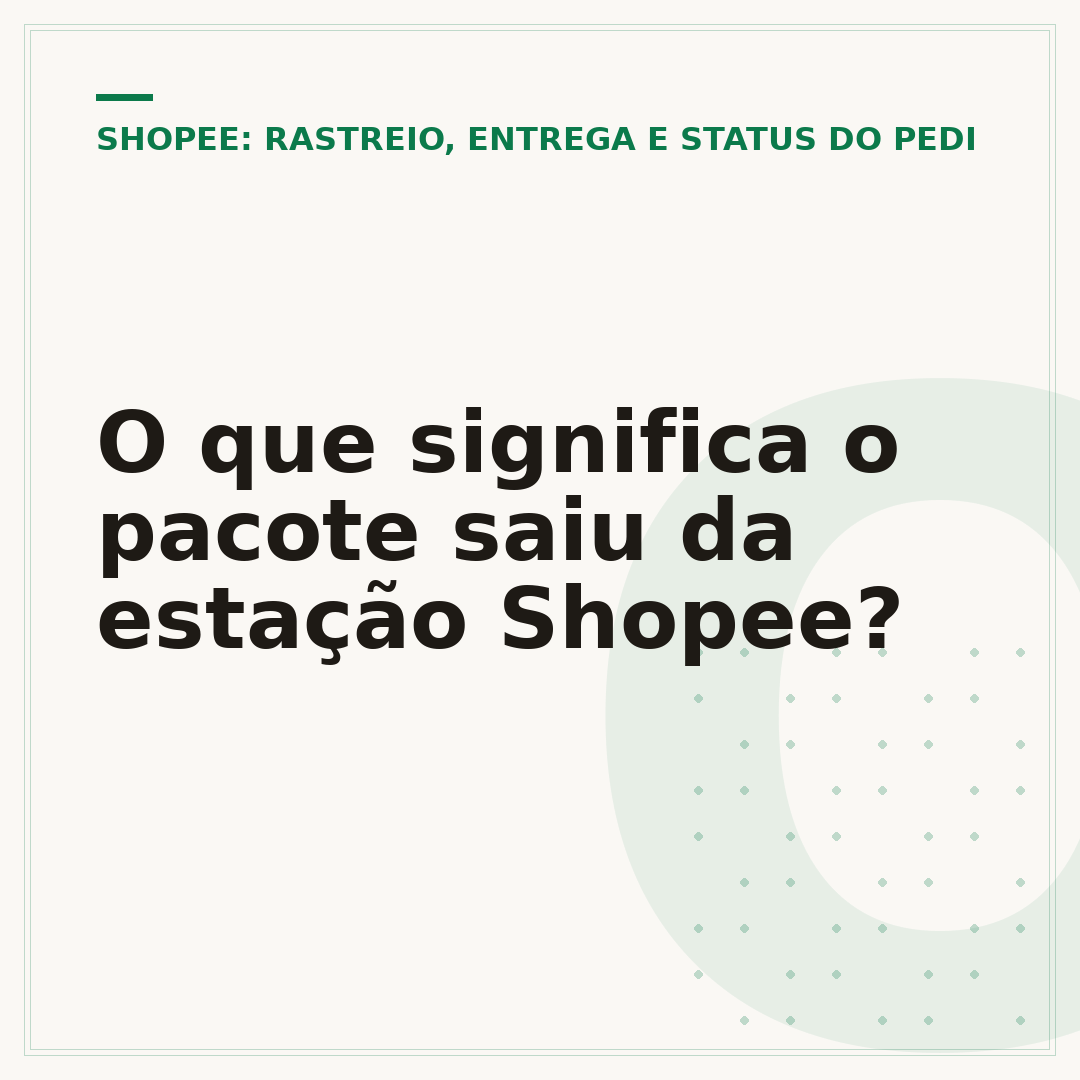 O que significa o pacote saiu da estação Shopee?