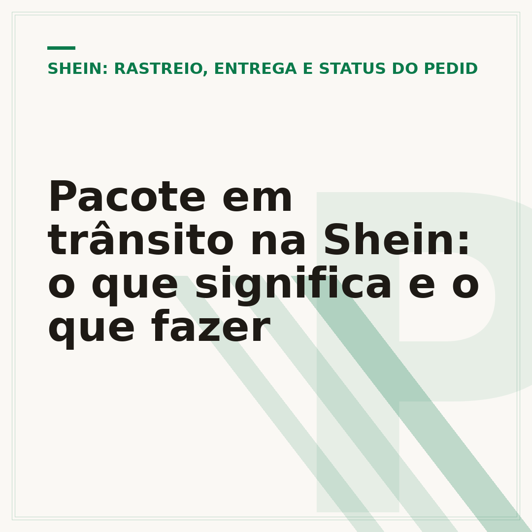 Pacote em trânsito na Shein: o que significa e o que fazer