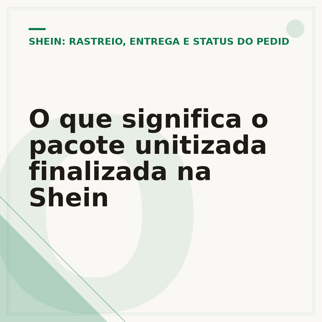 O que significa o pacote unitizada finalizada na Shein