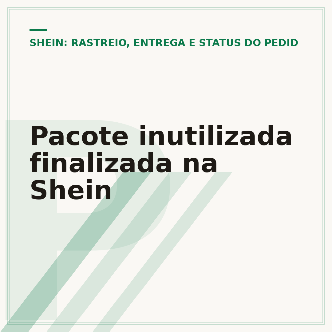 Pacote inutilizada finalizada na Shein