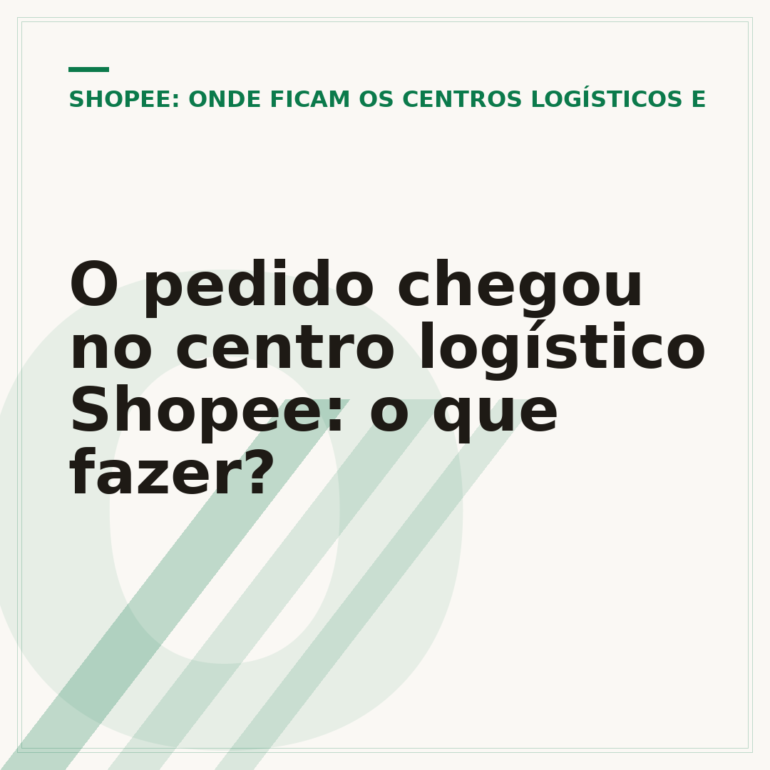 O pedido chegou no centro logístico Shopee: o que fazer?