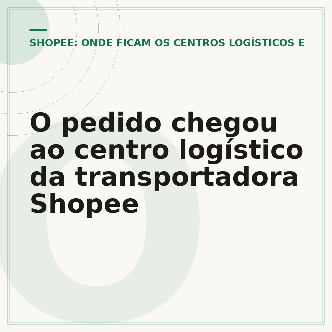 O pedido chegou ao centro logístico da transportadora Shopee
