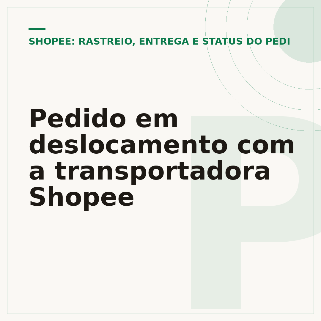 Pedido em deslocamento com a transportadora Shopee