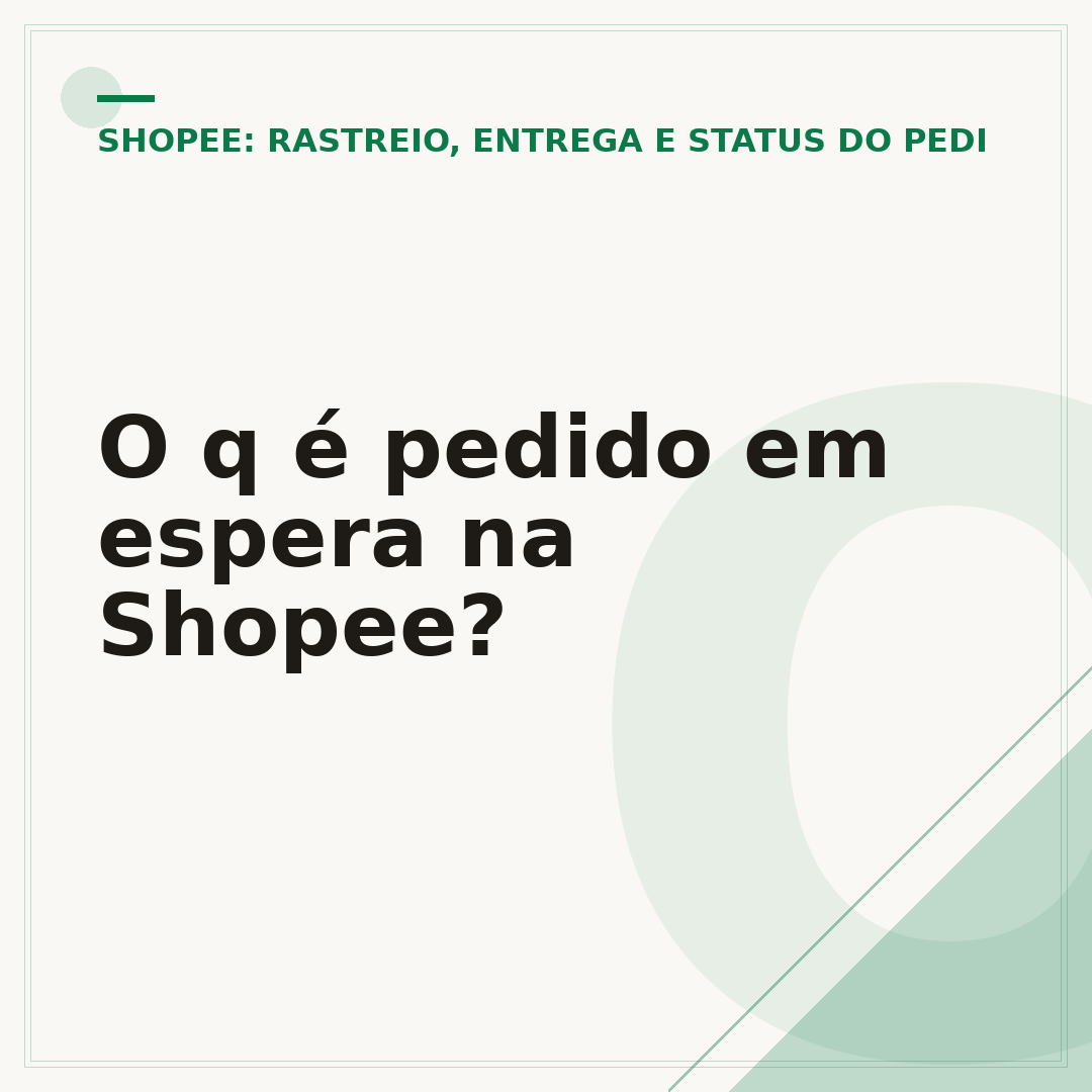 O q é pedido em espera na Shopee?