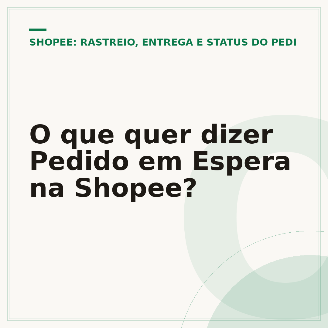 O que quer dizer Pedido em Espera na Shopee?