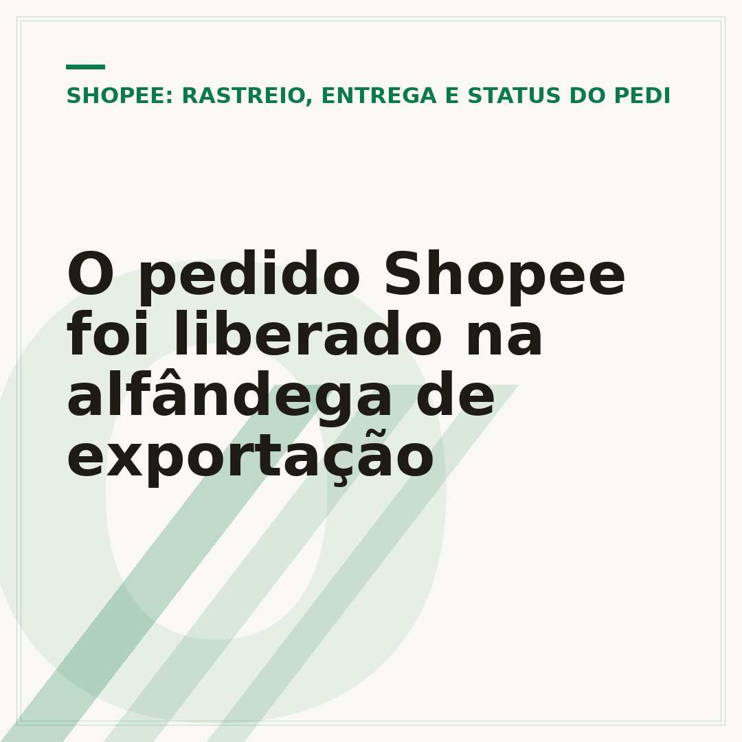 O pedido Shopee foi liberado na alfândega de exportação