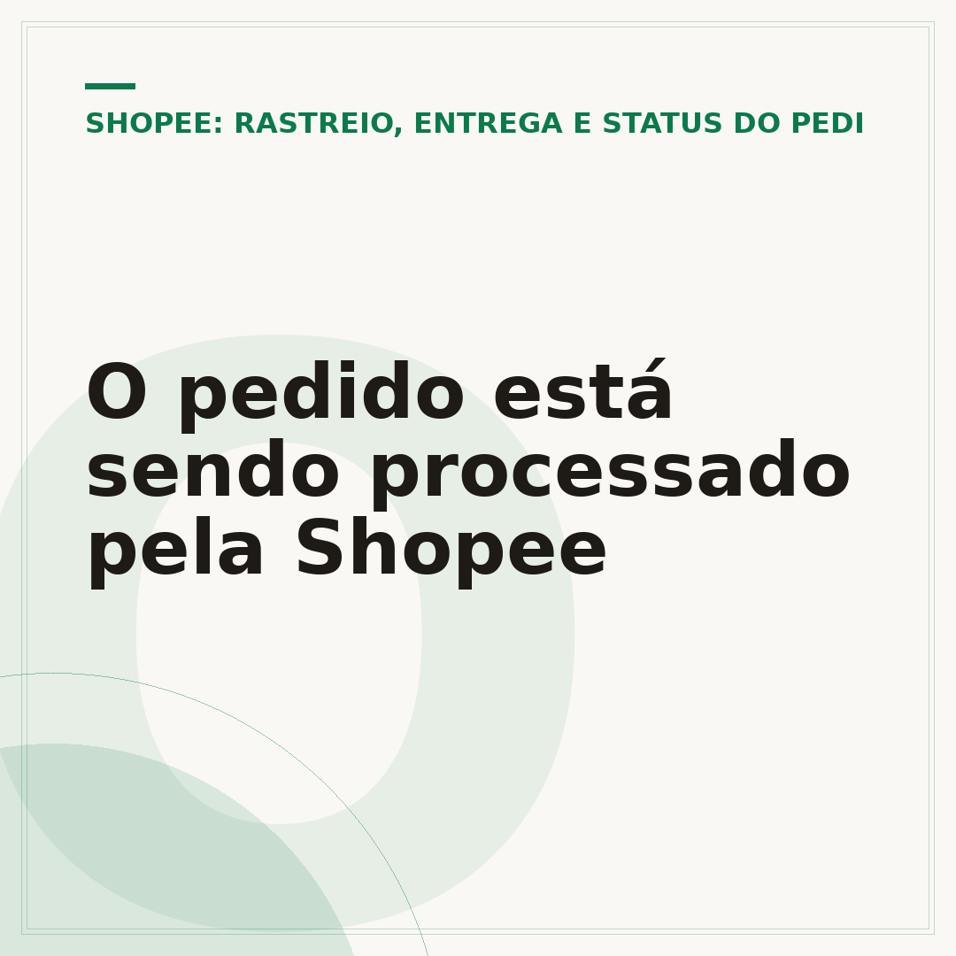 O pedido está sendo processado pela Shopee