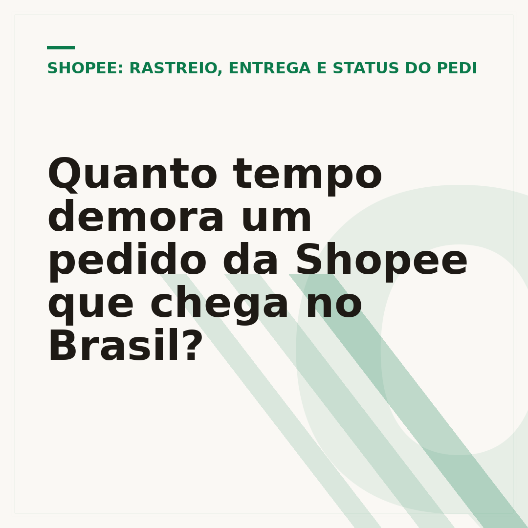 Quanto tempo demora um pedido da Shopee que chega no Brasil?