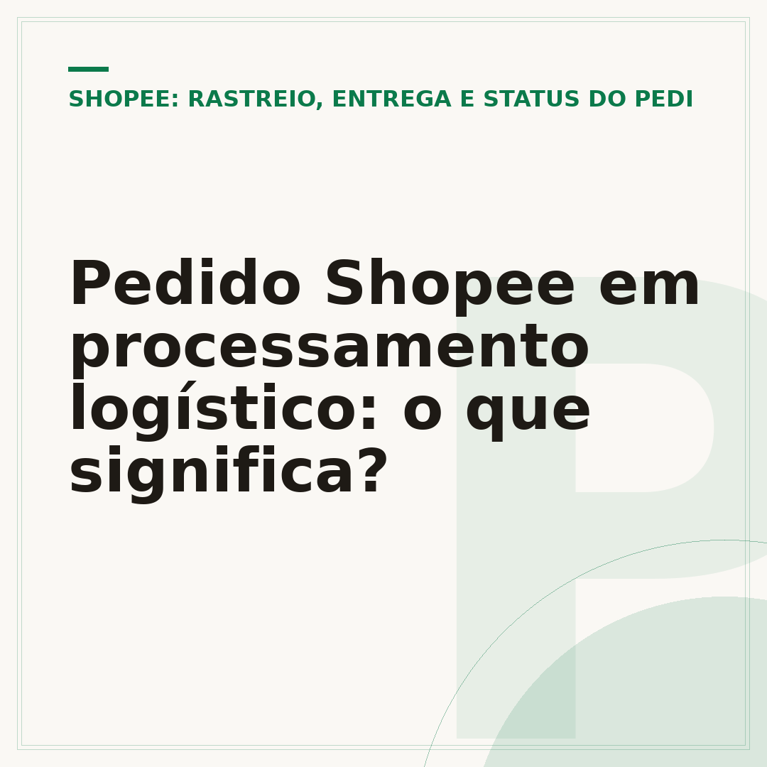 Pedido Shopee em processamento logístico: o que significa?