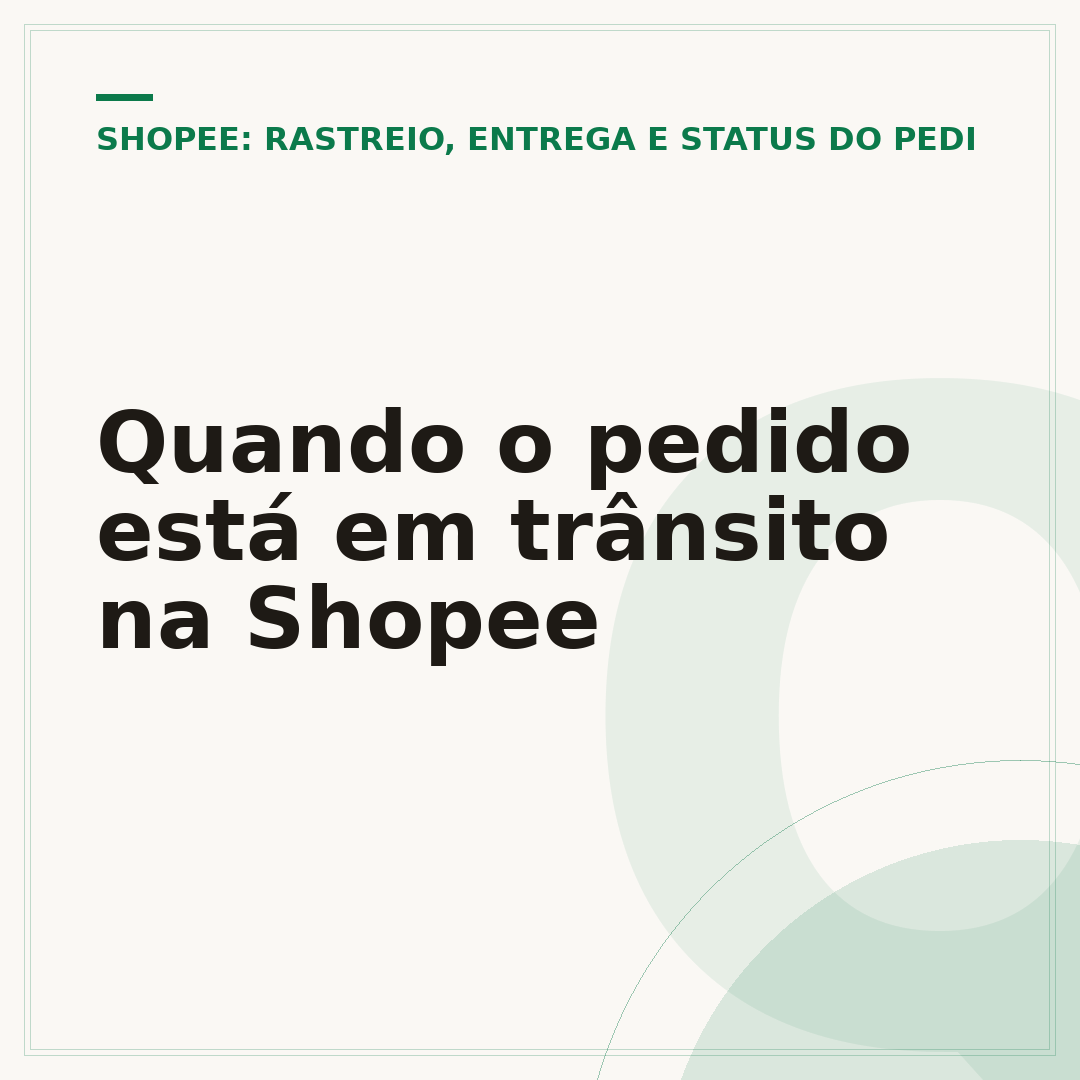 Quando o pedido está em trânsito na Shopee