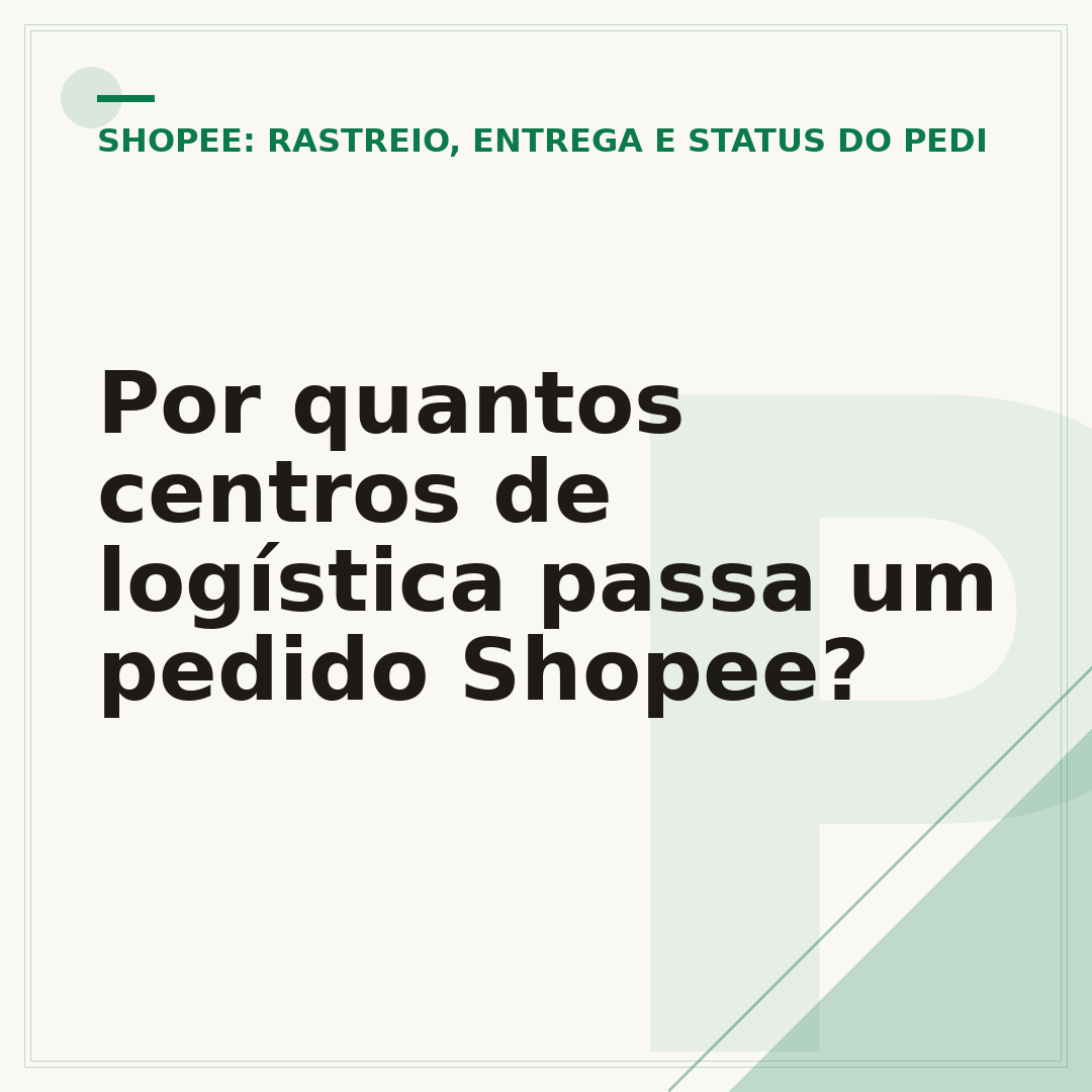 Por quantos centros de logística passa um pedido Shopee?