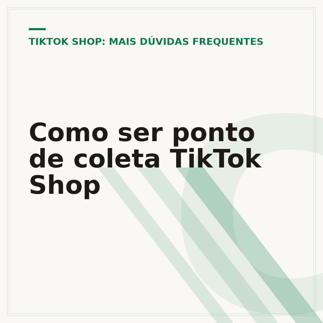 Como ser ponto de coleta TikTok Shop