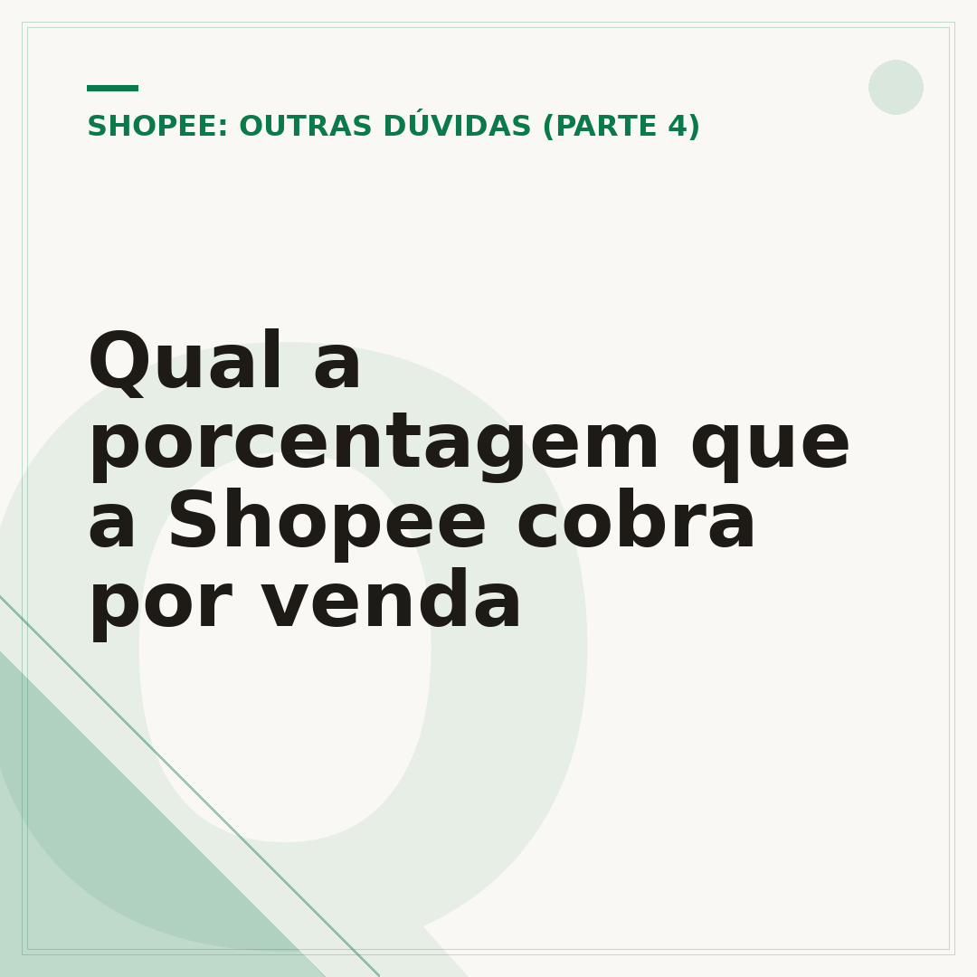 Qual a porcentagem que a Shopee cobra por venda
