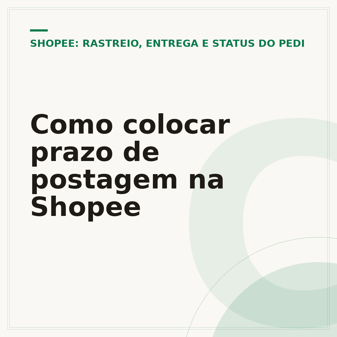 Como colocar prazo de postagem na Shopee