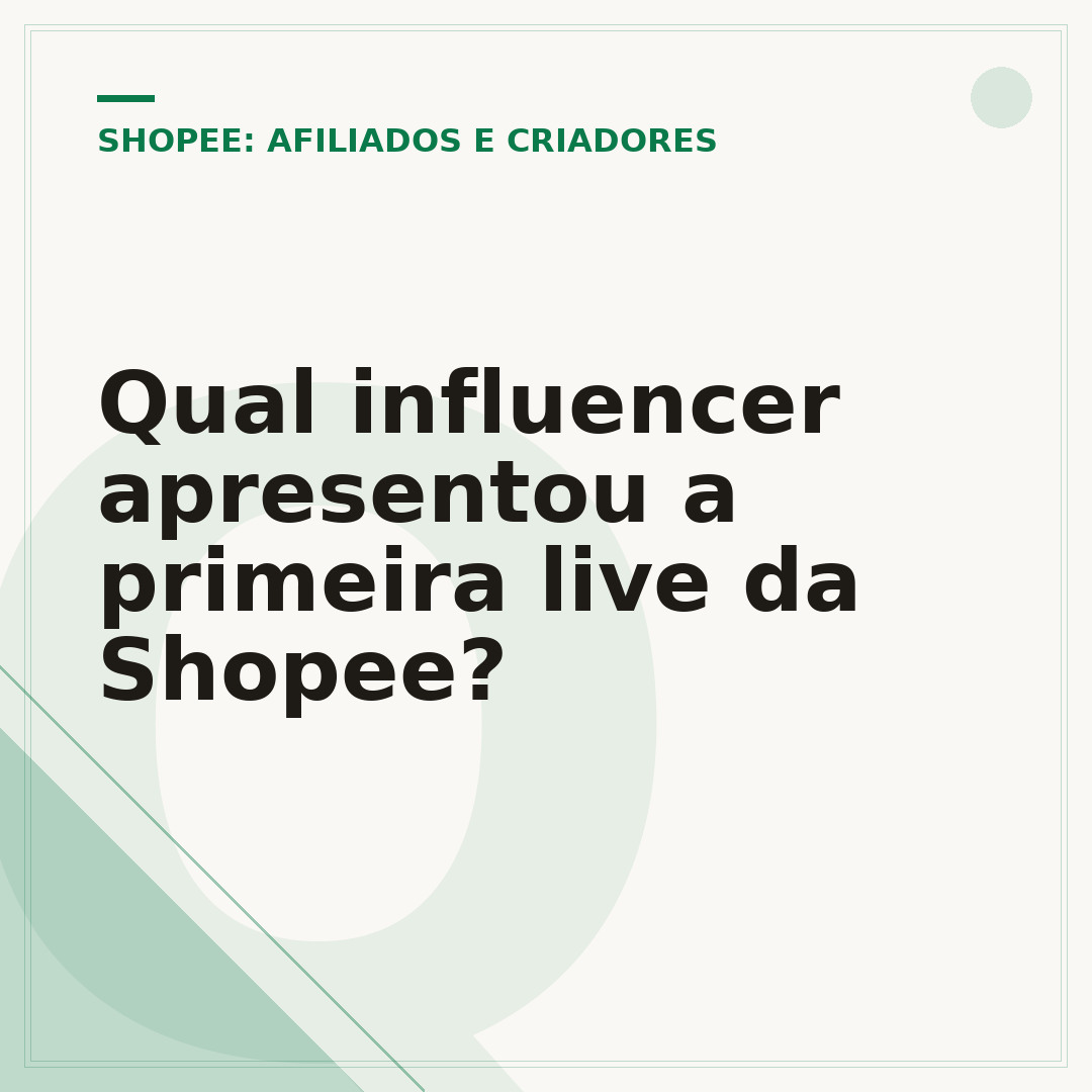 Qual influencer apresentou a primeira live da Shopee?
