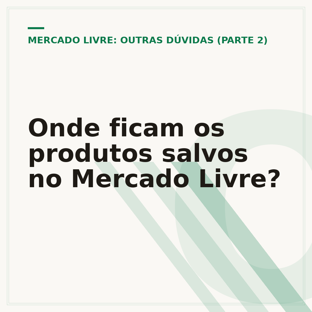 Onde ficam os produtos salvos no Mercado Livre?