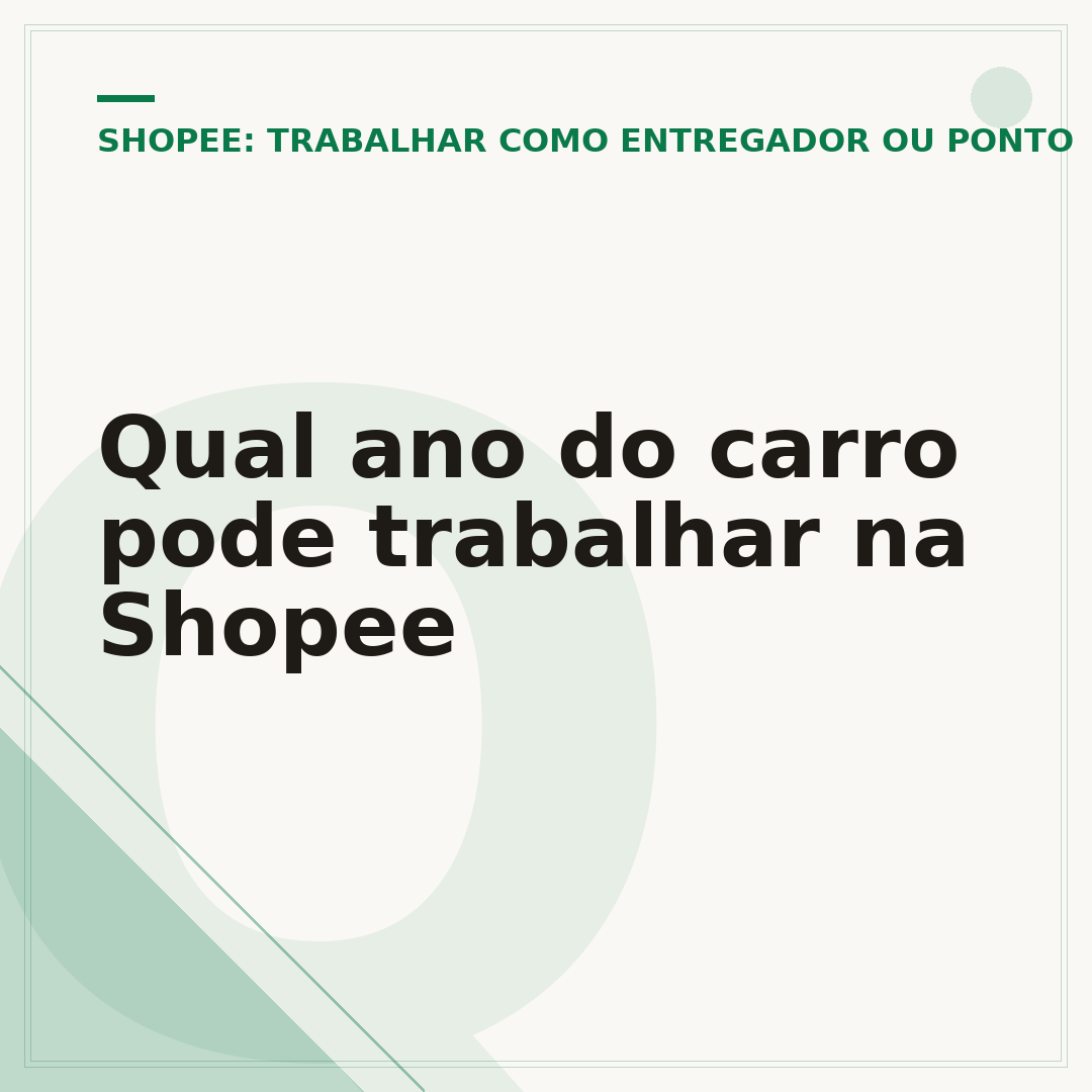 Qual ano do carro pode trabalhar na Shopee