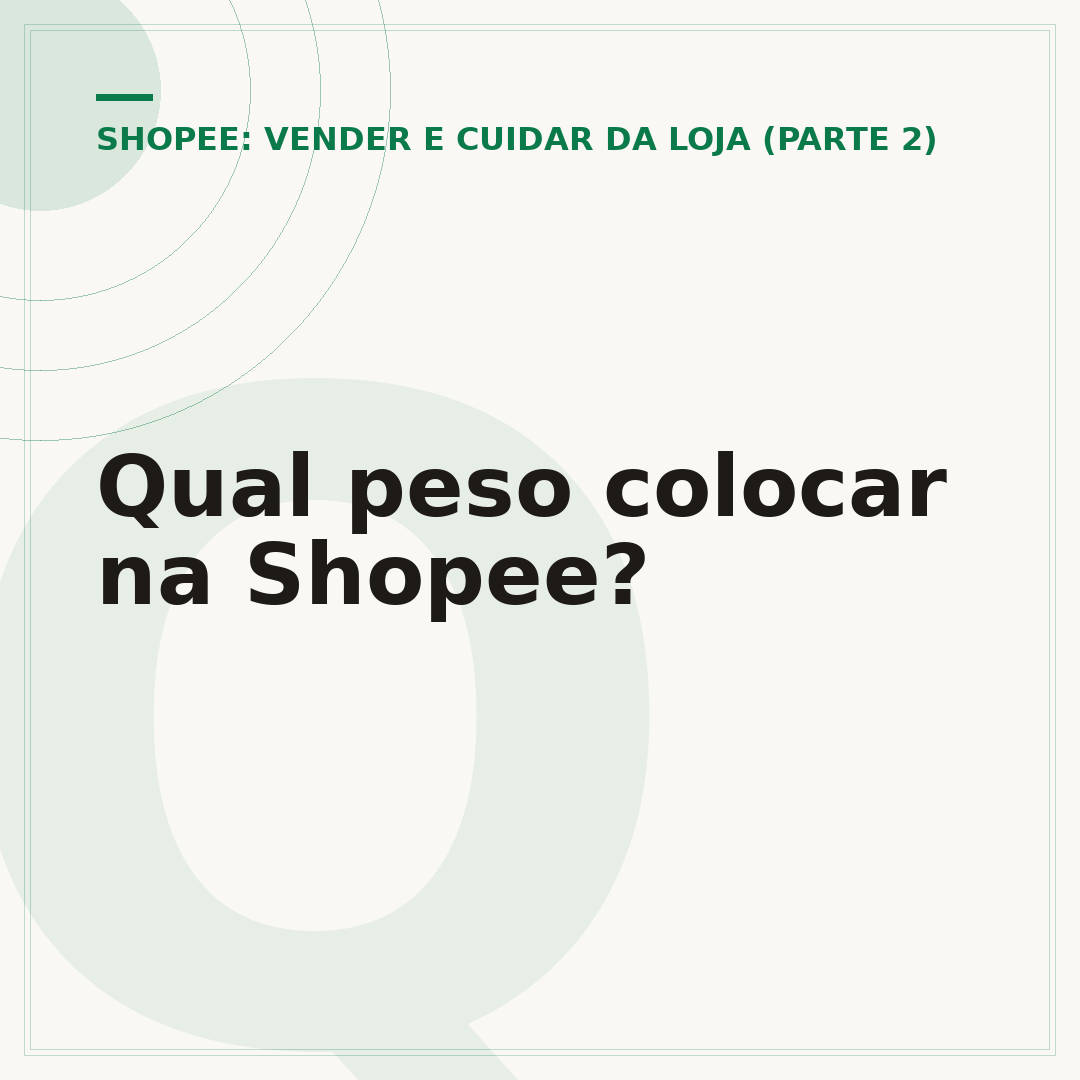 Qual peso colocar na Shopee?