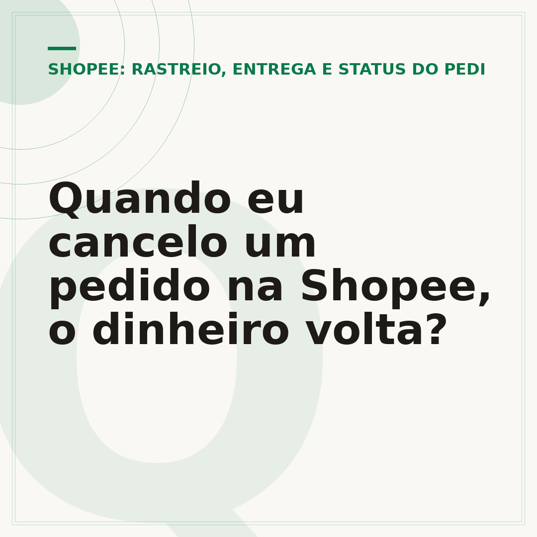 Quando eu cancelo um pedido na Shopee, o dinheiro volta?