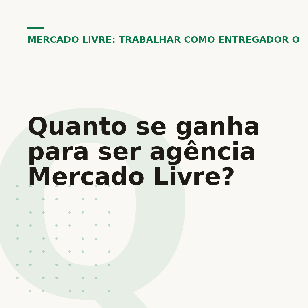 Quanto se ganha para ser agência Mercado Livre?