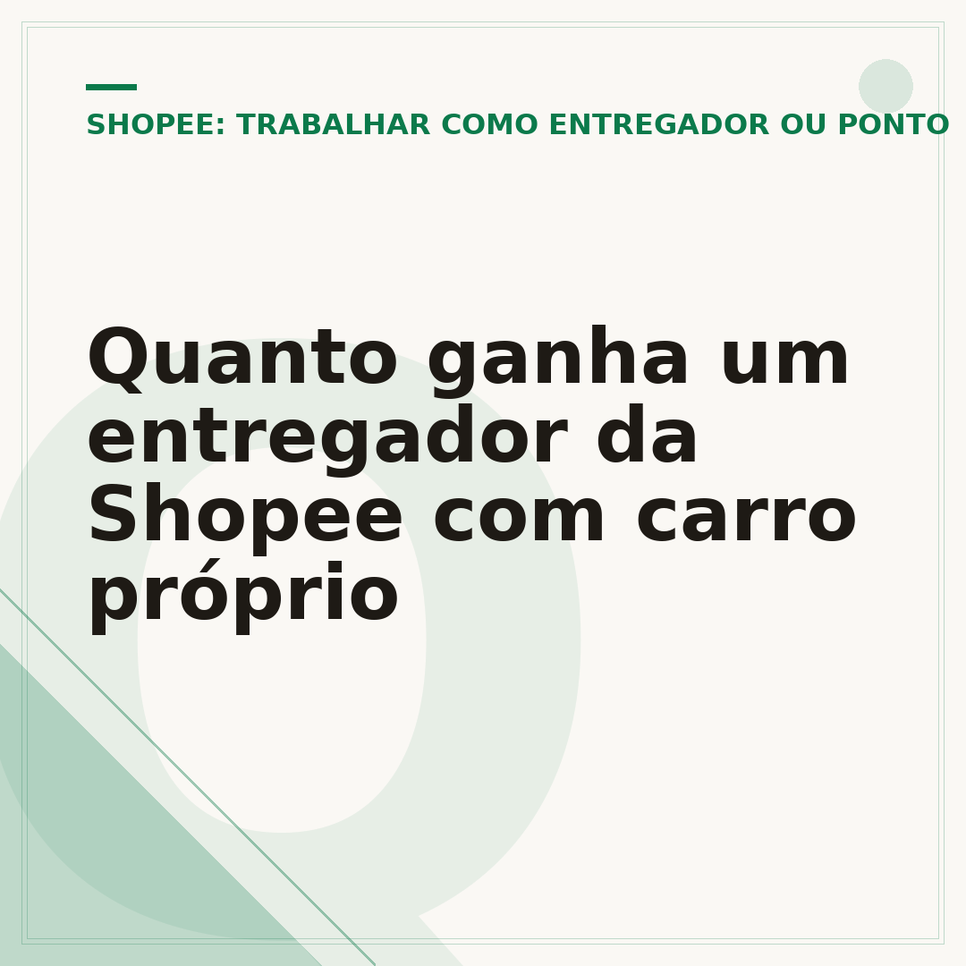 Quanto ganha um entregador da Shopee com carro próprio