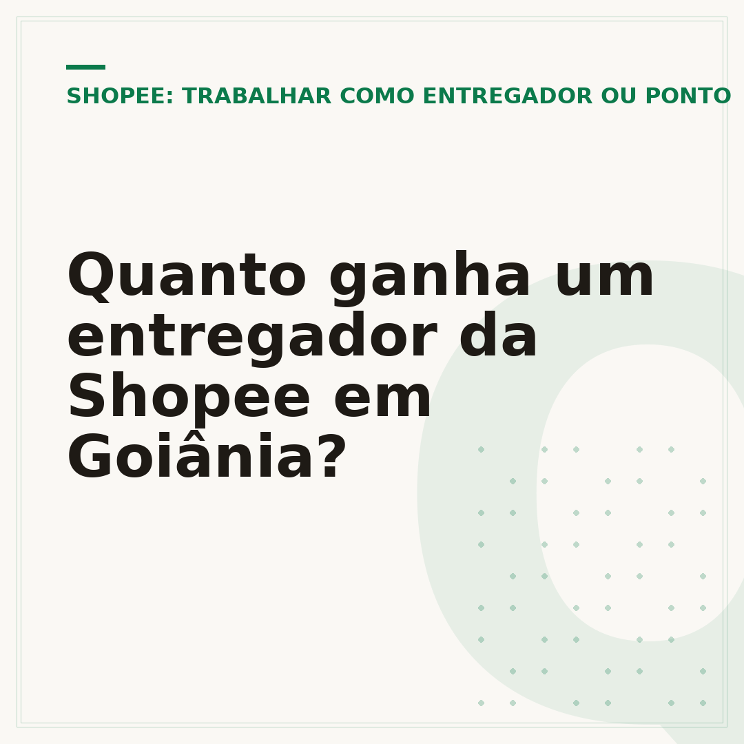 Quanto ganha um entregador da Shopee em Goiânia?