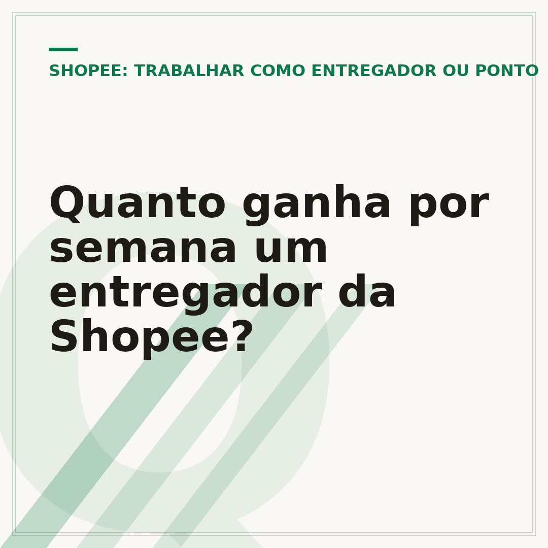 Quanto ganha por semana um entregador da Shopee?