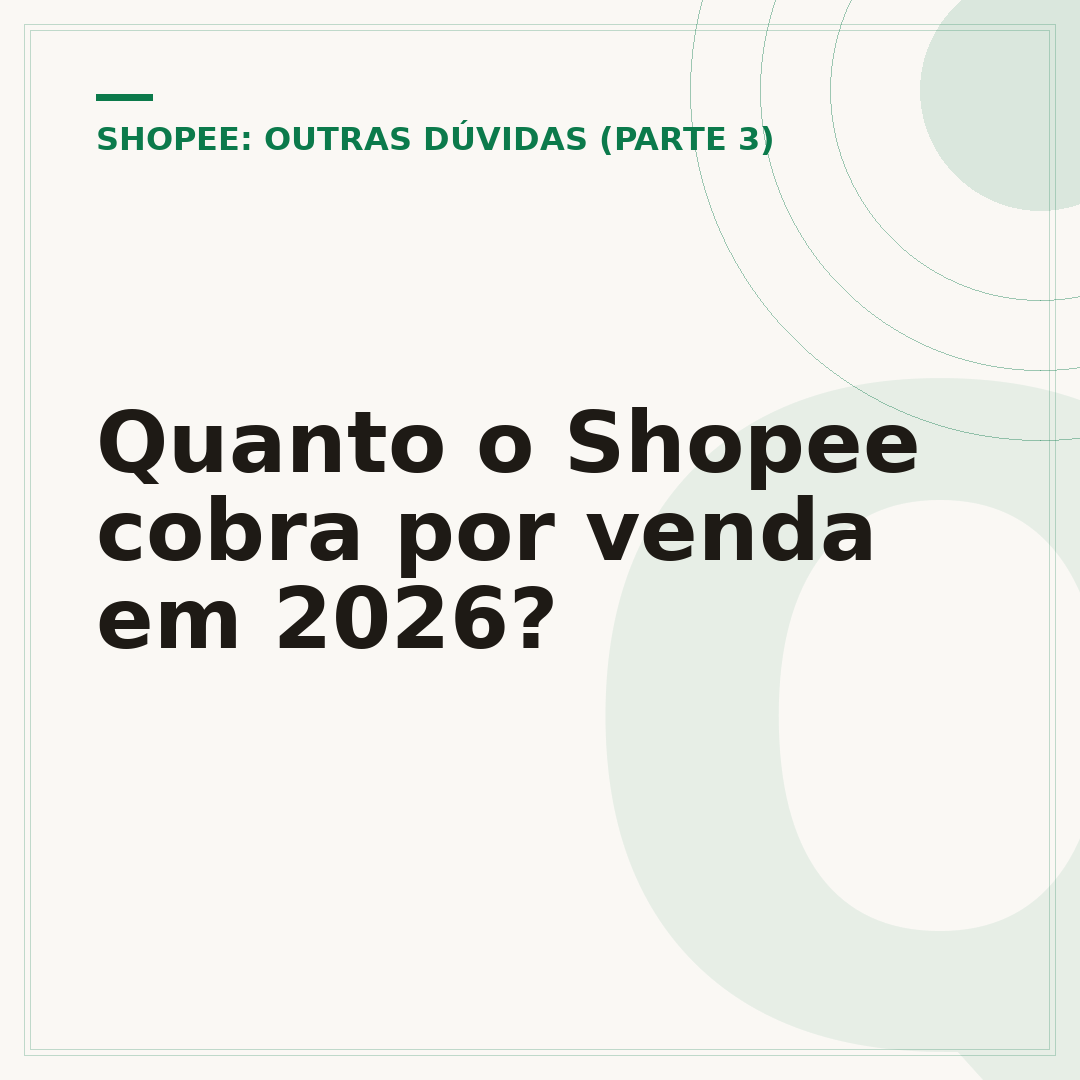 Quanto o Shopee cobra por venda em 2026?