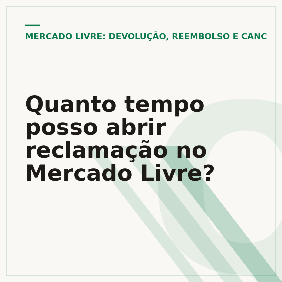 Quanto tempo posso abrir reclamação no Mercado Livre?