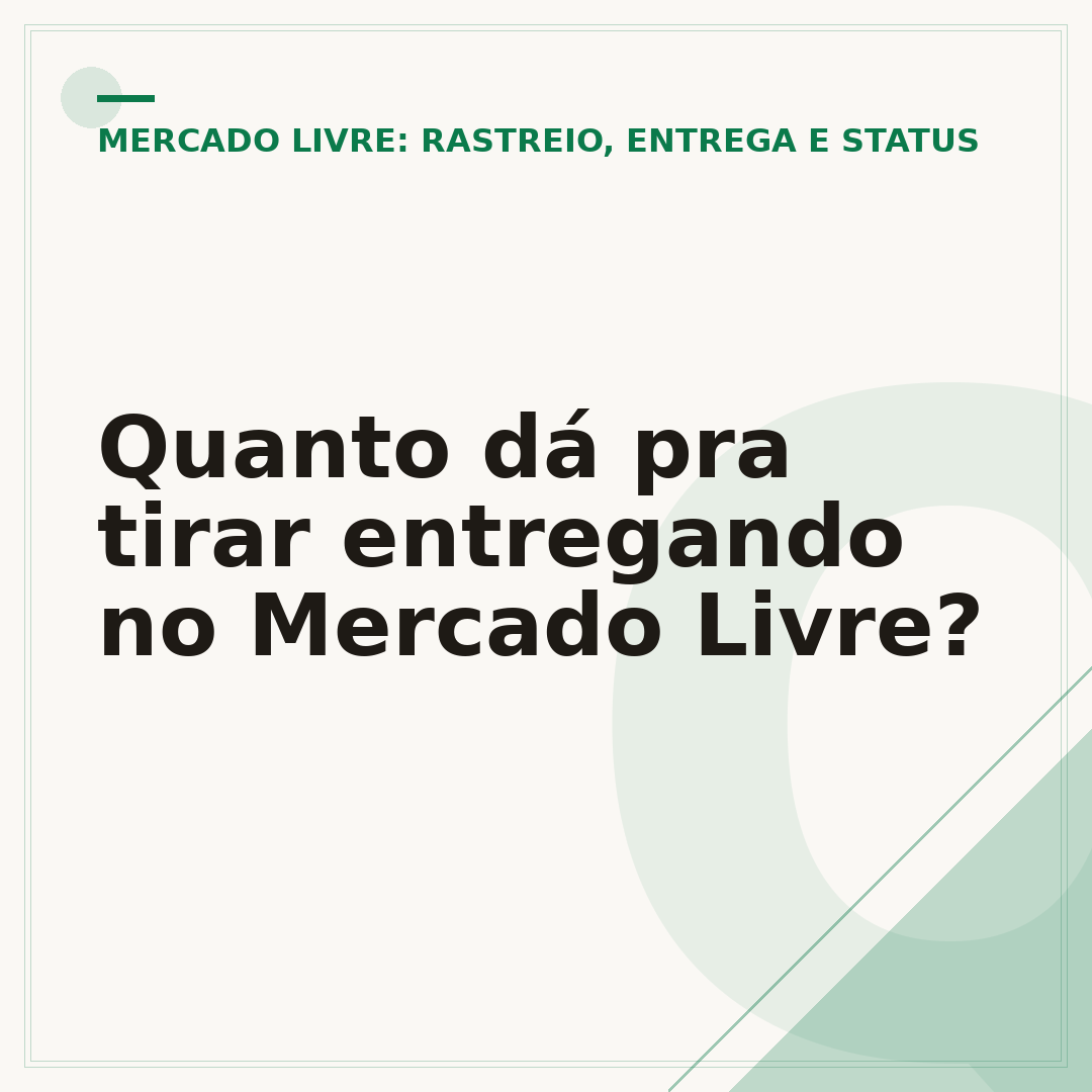 Quanto dá pra tirar entregando no Mercado Livre?